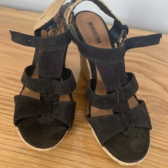 black woven wedges - Picture 3 of 4